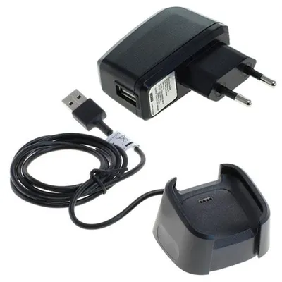 Image de subtel Chargeur pour montre connectée + Câble USB System Connector compatible avec - Adaptateur secteur 1A Câble charge rapide smartwatch gps sport fitness