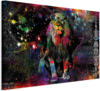 Produktbild von Vliesstoff Leinwandbild - Colourful Africa (1 Part) Wide 120x80 cm Tiere g-A-0285-b-a