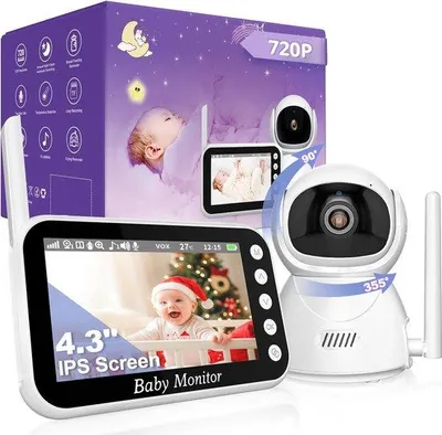 Obrázek produktu pro Dětská chůvička s kamerou 720p, 10× zoom, noční vidění, měření teploty