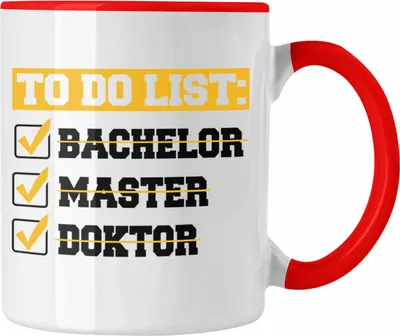 Produktbild von Trendation - Doktortitel Bestanden Tasse Geschenk To Do List (Rot)