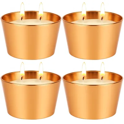 Image de Omgoods - Lot de 4 bougies à la citronnelle pour l'extérieur, à la cire de soja