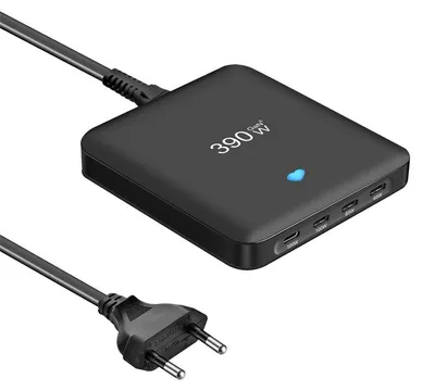 Produktbild von Bakeey 390W GaN USB-C Ladestation 6-Port, 4× USB-C & 2× USB-A, PD Schnellladegerät, Desktop Ladegerät mit EU-Stecker für Laptop & Smartphone