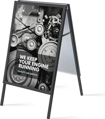 Produktbild von Showdown Displays Kundenstopper Standard - 70x100cm - Gehrungsecken - schwarz