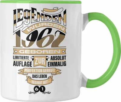 Produktbild von TRENDATION 60. Geburtstag Tasse Frau Mann Geschenk 60er Geschenkidee 60 Mutter Vater (Grün)