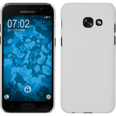 Produktbild von PhoneNatic Case kompatibel mit Samsung Galaxy A7 (2017) - Hülle weiß gummiert Hard-case + 2 Schutzfolien