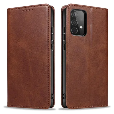 Produktbild von Handyhülle für Samsung Galaxy A53 5G Kunstleder Flip Cover Hülle Klapphülle Case Kartenfach Farbe: Dunkelbraun