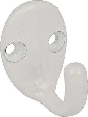Produktbild von tecuro Handtuchhaken 1-fach, Messing weiß (RAL 9010)