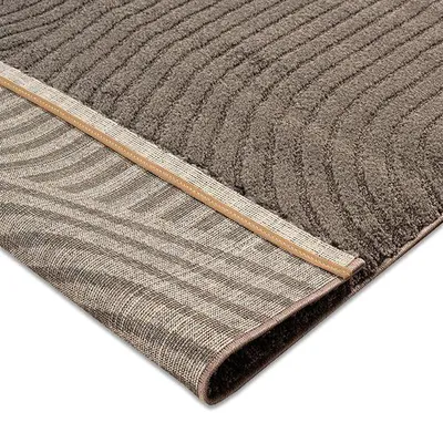 Produktbild von Moderner Teppich Pflegeleicht und Stilvoll mit Bogenmuster in Braun Größe - 80 x 300 cm