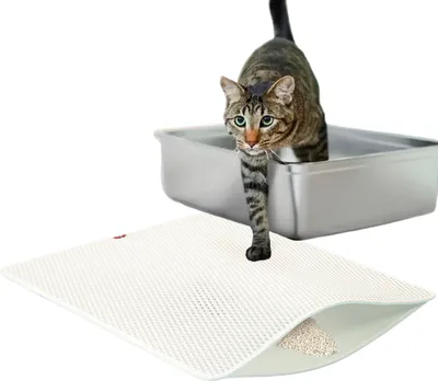Produktbild von Katzenstreumatte · Zaubermatte · Vorleger für Katzentoilette · ca. 80 x 65 cm · weß