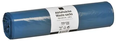 Produktbild von Abfallsäcke 120 L, 700x1100 mm, 50 my LLDPE, Blau | Rolle (15 Beutel)
