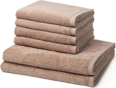 Produktbild von Ross Vita 4 X Handtuch 2 X Duschtuch im Set Walkfrottee aus Baumwolle 520 g/m², Flauschig weich saugstark und pflegeleicht, Gewebte Bordüre mit Logo Stickerei