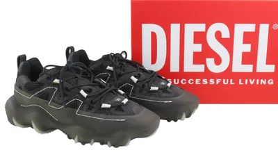 Produktbild von Diesel Herren SPrototype P1 Utility Layered Mesh GummiKäfig LederMeshSneaker in Schwarz Grau – undefined / Schwarzgrau