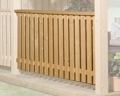 Produktbild von Brüstungsgeländer geschl. für Leimholz TÜ 672, Farbe:naturbelassen