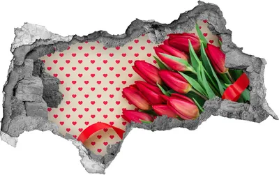 Produktbild von Selbstklebender Loch-3D-Aufkleber 95x73 cm Tulpen Herz