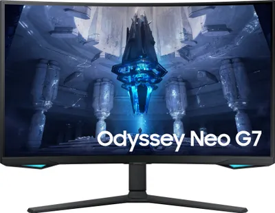 Produktbild von Samsung G7 Neo Gaming Monitor, 32 Zoll, 3840x2160, 165Hz, 1ms, VA Panel, Smart Monitor, 1000R Curved, 350 cd/m², Pivot, Ergonomische Unterstützung, Quantum Matrix Technologie, DisplayPort, HDMI