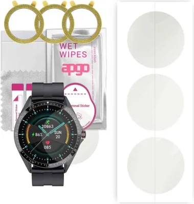 Produktbild von apgo 3 Stück Schutzfolie, Matt, kompatibel mit Kumi GW16T Smartwatch, Hydrogel Displayschutzfolie mit Positionierhilfe, Displayfolie, robust und kratzfest
