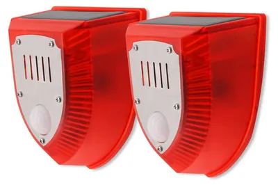 Image de Lampe stroboscopique solaire avec détecteur de mouvement PIR, alarme programmable, détection du corps humain par infrarouge, dispositif antivol et répulsif pour animaux, 3 modes de fonctionnement, étanche IP65, pour la maison, la villa, l'extérieur, la ferme et la cour