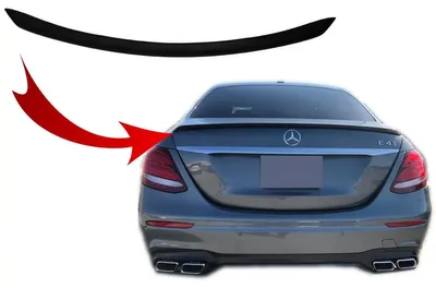 Image de Spoilier de coffre pour Mercedes Classe E W213, modèles à partir de 2016, couleur noire mate.
