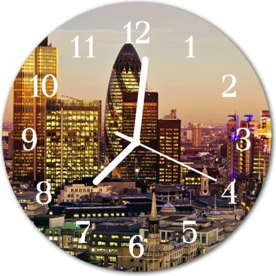 Produktbild von Glasuhr Wanduhr Küchenuhr Echt-Glas 30fi cm London mehrfarbig
