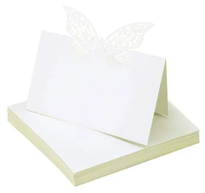 Platzkarten 50 Stück perlweiß blanko 10x10 cm für Feste