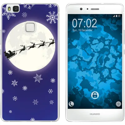 Produktbild von PhoneNatic Case kompatibel mit Huawei P9 Lite Silikon-Hülle X Mas Weihnachten Santa - Snowflakes M4