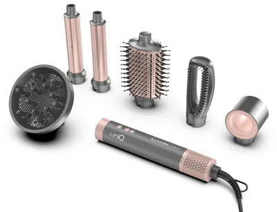 Immagine prodotto di GA.MA Multistyler Uniq Flow con 6 accessori intercambiabili. Asciugacapelli, spazzola ovale, 2 coanda arricciacapelli, spazzola piastra e diffusore . Motore digitale brushless Potenza: 1550W. Velocità Motore: 110.000 RPM. Silenzioso: 70 dB. Filtro re...