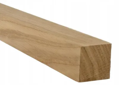 Obrázek produktu pro Čtvercové dřevo - Dubové dřevo - 4 x 4 x 100 cm - Ostré hrany - Na zábradlí, schody, nábytek - Dřevěné sloupky