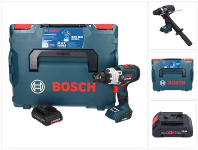 Immagine prodotto di Bosch GSR 18V-150 C Trapano avvitatore professionale a batteria 18 V 150 Nm Biturbo Brushless + 1x batteria ricaricabile ProCORE 4,0 Ah + L-Boxx - senza caricabatterie