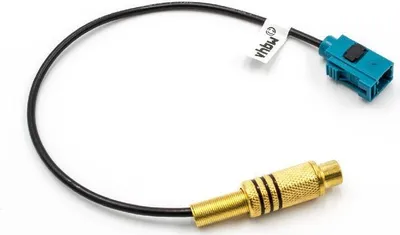 Produktbild von vhbw Cinch auf Fakra Adapter kompatibel mit Mercedes Comand PCM 3.0, PCM 2.1, NTG4, NTG2.5 Werkradio, Navigationssystem - Video Adapterkabel, 20 cm