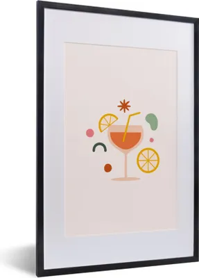 Produktbild von MuchoWow® Gerahmtes Poster Cocktail - Sommer - Zitrusfrüchte 40x60 cm - Poster mit Schwarzem Bilderrahmen Wandposter Rahmen Foto Bilder - Poster in Rahmen