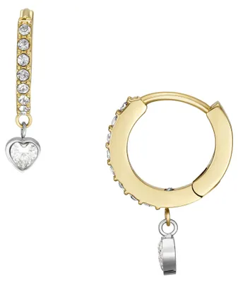 Zdjęcie produktu dla Kolczyki kółka Fossil Sadie Tokens Of Affection ze stali nierdzewnej w złotym kolorze JF04358998