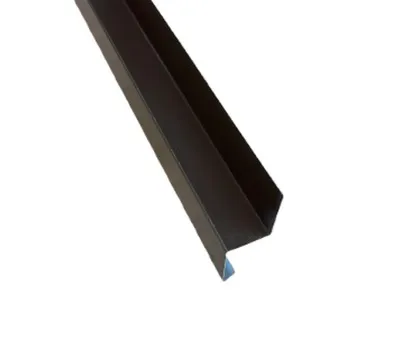 Produktbild von 1 m Tropfblech Kantblech Wandwinkel Wandblech Alu braun RAL 8014 Zuschnitt 35 cm