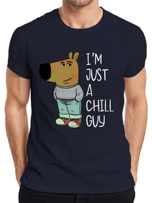Zdjęcie produktu dla I'm just a chill guy new character chill guy - Koszulka męska Meme Fun, granatowy, L
