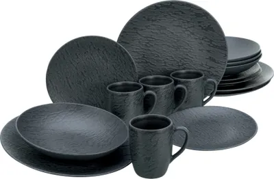 Produktbild von CreaTable, 20539, Schiefer Black, Kombiservice 16-tlg, Steinzeug