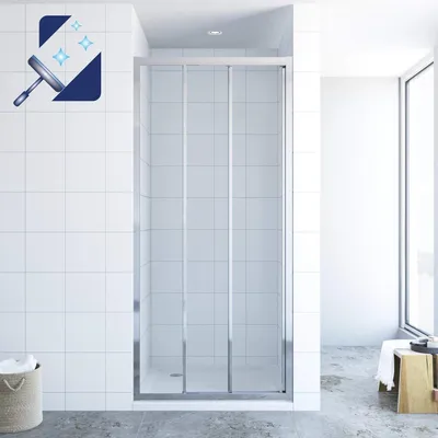 Produktbild von Duschtür Glas 80 cm Dusche Schiebetür 3 Teilig Dreiteilig Duschabtrennung aus Sicherheitsglas 6mm Klarglas mit Lotuseffekt Beschichtung