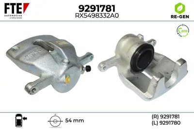 Produktbild von FTE Bremssattel Vorne Rechts passend für MERCEDES-BENZ CITAN Kasten (415) Ø54mm Grau 9291781