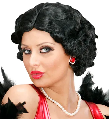 Produktbild von 20er Jahre Perücke Burlesque Damenperücke schwarz
