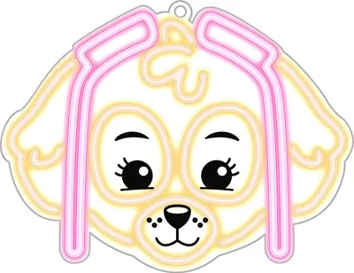 Produktbild von Forever Hängender LED-Neon auf Plexiglas – Paw Patrol Skye Nachtlichter – OW-130546