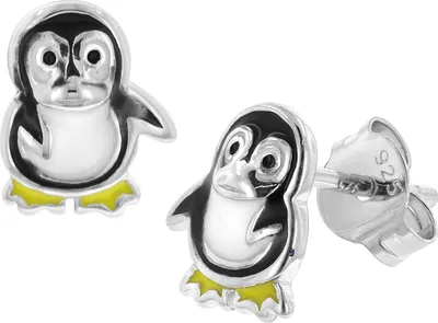 trendor 41640 Kinder Ohrringe Silber 925 Pinguin Ohrstecker 1