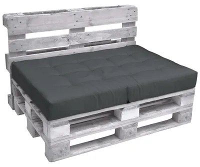 Image de Coussin de palette Beautissu Coussin d'assise d'extérieur ECO Elements, 120 x 80 cm, anthracite
