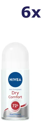 Produktbild von 6x Nivea Deo Roll-on - Dry Comfort 50 ml