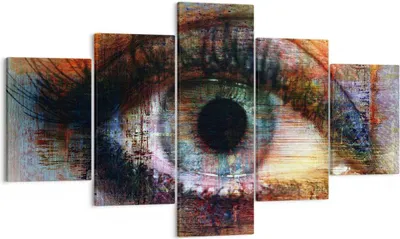 Produktbild von Bild auf Leinwand - Leinwandbild - Auge Abstraktion - 125x70cm - Wand Bild - Wanddeko - Wandbilder - Leinwanddruck - Bilder - Kunstdruck - Wanddekoration - Leinwand bilder - Wandkunst - EA125x70-3518