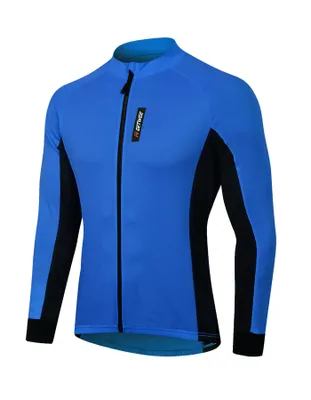 Produktbild von Herren Thermo Radsport Funktionsshirt Funktionsunterhemd Langärmliges Fahrrad Windschutz Funktionsshirt Atmungsaktiv Sportshirt für Laufen, Jogging, Turnhalle Blau M
