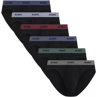 Produktbild von Herren Slips Atlantic sportlicher Schnitt schwarz 6er Pack S