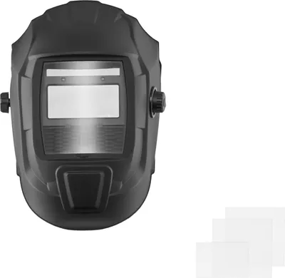 Immagine prodotto di SucceBuy Casco automatico per saldatura, 93 x 42,9 mm True Colour, maschera per saldatura a energia solare, 2 sensori d'arco, schermo per saldatura DIN 4/9-13 per saldatura e molatura TIG, MIG e ARC - serie CRIUS (nero opaco)