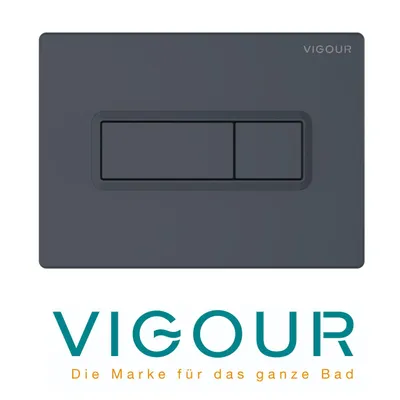 Image de VIGOUR TEES plaque de déclenchement WC pour rinçage à 2 quantités, anthracite mat