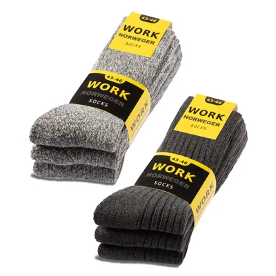 Produktbild von Herren Norweger Arbeitssocken WORK (6x Paar) mit Wolle 10204 - Grau/Anthrazit 39-42