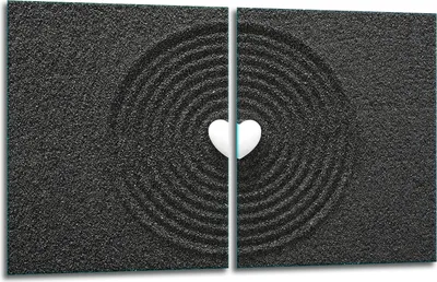 Produktbild von Herdabdeckplatten 2x40x52 Glaskeramikkochfeld 2-Teilig Glas Spritzschutz Herz
