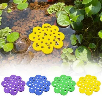 Image de Lot de 4 nids d'abeilles flottants de 15 cm - Décoration de jardin pour balcon et maison de campagne