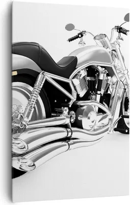 Produktbild von Bild auf Leinwand - Leinwandbild - Einteilig - Chopper Motorrad Chrom - 80x120cm - Wand Bild - Wanddeko - Wandbilder - Leinwanddruck - Wanddekoration - Leinwand bilder - Wandbild - PA80x120-0476
